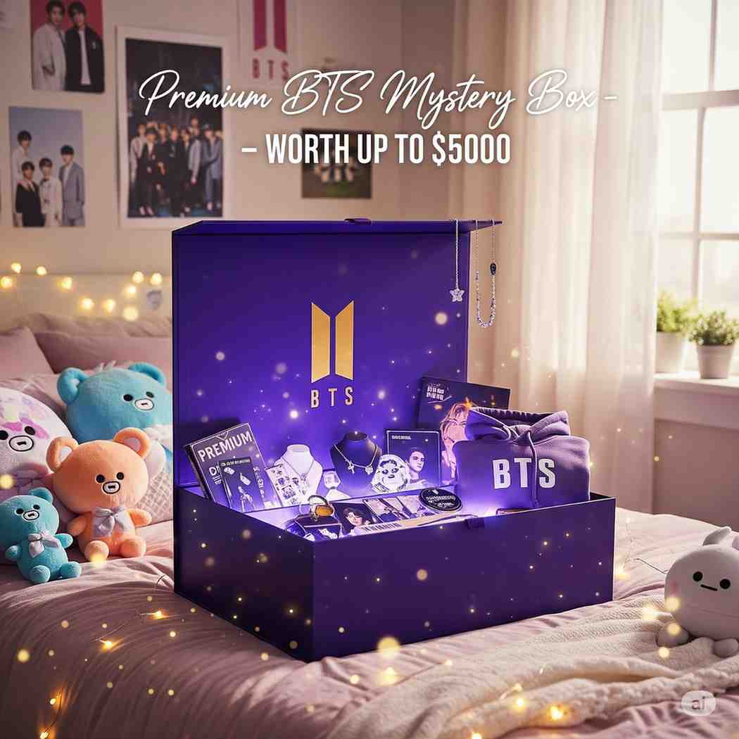 BTS ARMY BORA Premium Mystery Box (Worth ₹5,000 – ₹10,000 in Exclusive BTS Goodies!)
